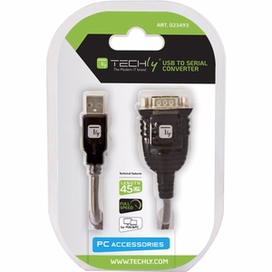 Techly USB jadapordiks adapteri konverter blistris IDATA USB-SER-2T