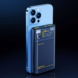 WEKOME WP-321 Vanguard Series akupank, 20000 mAh, PD 20 W + QC 22,5 W, must ja läbipaistev