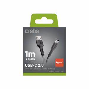 SBS TECABLETYC1KPOS USB-A - USB-C Kaabel 1m - must