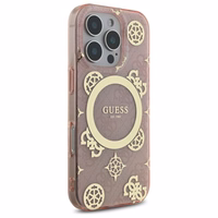Guess IML Peony jaoks 4G Background MagSafe Ümbris jaoks iPhone 16 Pro - roosa
