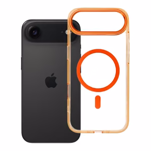Чехол iPhone 17 AIR Frame Clear Hybrid Mag Cover совместимый с MagSafe hermes оранжевый