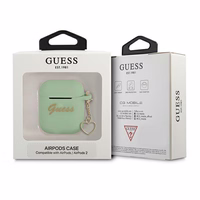 Guess GUA2LSCHSN AirPods kate roheline/roheline Silikoonist Charm Heart Collection
