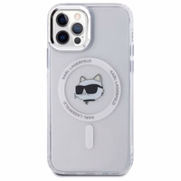 Karl Lagerfeld IML Metal Choupette Head MagSafe iPhone 12 Ümbris - valge