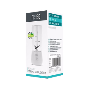 Juhtmeta blender 450 ml klaasanumaga, 100 W, 6 tera