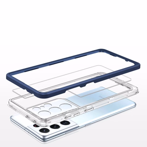 Clear 3in1 ümbris jaoks Samsung Galaxy S23 Ultra silicone cover with frame sinine