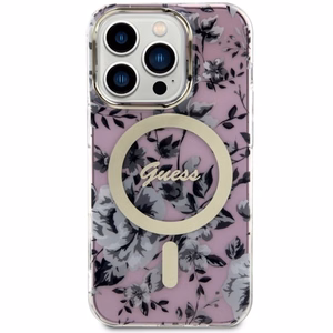 Guess GUHMP14LHCFWSP iPhone 14 Pro 6.1" roosa/roosa hardcase Flower MagSafe