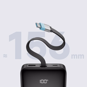 Cuktech LPB252N 120W 25000mAh akupank sisseehitatud USB-C-kaabliga – värv: hall