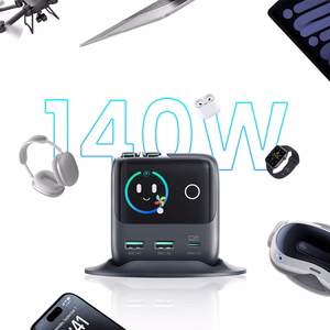Joyroom Podix JR-TRD01 GaN 140W Desktop Laadija with 5 Ports and Dual Retractable Cables - Hall
