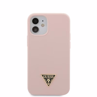 Guess GUHCP12SLSTMLP iPhone 12 mini 5.4" heleroosa/heleroosa hardcase Silikoonist kolmnurkne logo