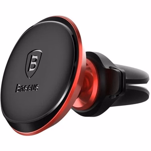 Autohoidik Baseus Overseas Edition must / punane (magnetiline / ventilatsioonivõre)