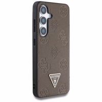 Guess Grained Hot Stamp Peony Pattern Triangle Logo MagSafe Ümbris jaoks Samsung Galaxy S25 - Brown