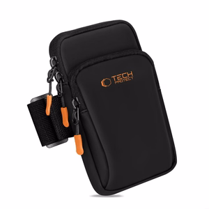 Tech-Protect M7 Universal Sport Armband Ümbris - Must and Oranž
