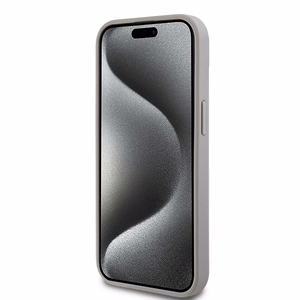DKNY Leather Mono Stripe & Metal Logo ümbris jaoks iPhone 15 / 14 / 13 - beige