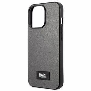 Karl Lagerfeld Saffiano Plaque Ümbris jaoks iPhone 13 Pro Max 6.7" - hõbedane