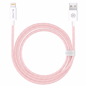Blavec Cable Candy braided - USB to Lightning - 2,4A 2 metres Apple CarPlay (CCA-UL24P20) pink