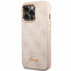 Guess 4G Vintage kuldne Logo ümbris jaoks iPhone 14 Pro - roosa