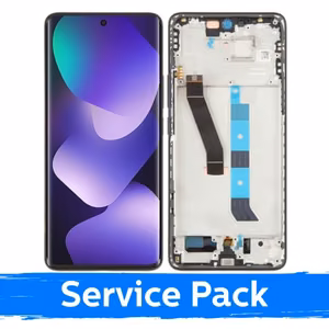 LCD Display Compatible Xiaomi Redmi Note 15 5G with Frame / Black / (Service Pack)