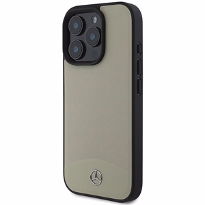 Mercedes MB Textured and Plain Leather MagSafe ümbris jaoks iPhone 16 Pro Max - beige