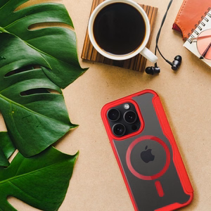 SMART MAG Kaaned Ümbris compatible with MagSafe jaoks IPHONE 15 Pro punane