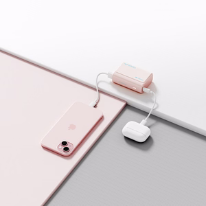 Powerbank Cuktech CP13 30W 10000mAh USB-C + USB-A - roosa