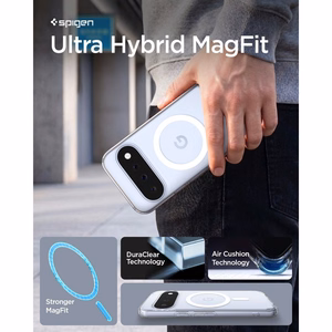 Spigen Ultra Hybrid Mag MagSafe ümbris Google Pixel 11-le, läbipaistev / valge