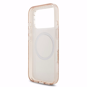 Guess IML Flowers Allover Strap MagSafe ümbris Apple iPhone 18 Pro Max jaoks, roosa