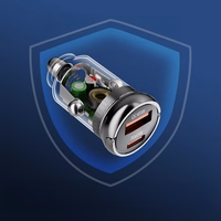 Wozinsky 65W Car Laadija USB-C PD 65W / USB-A 45W QC 3.0 - must