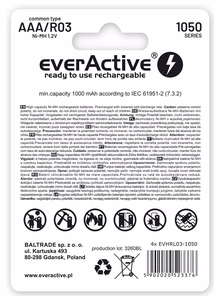 Rechargeable batteries everActive Ni-MH R03 AAA 550 mAh Infinity Line