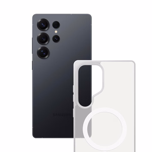 3mk Smoke MagCase Samsung Galaxy S25 Ultra jaoks valge-poolläbipaistev