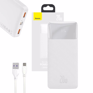 Powerbank Baseus Bipow 10000mAh, 20W (valge)