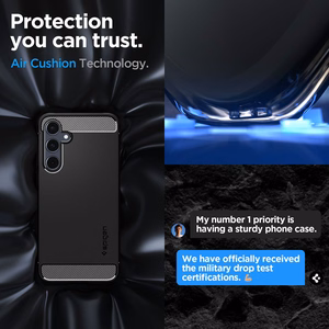 Spigen Rugged Armor ümbris seadmele Samsung Galaxy A55 5G, mattmust