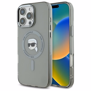 Karl Lagerfeld IML Metal Karl Head MagSafe Ümbris jaoks iPhone 16 Pro Max - must