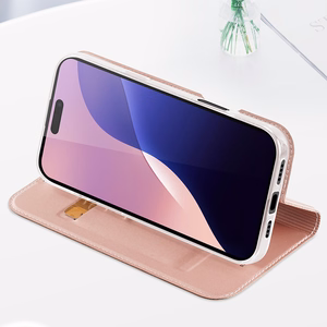 DUX DUCIS wallet ümbris SKIN PRO jaoks IPHONE 16 Pro Max roosa