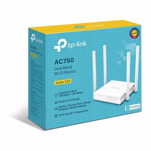 TP-Link Archer C24 беспроводной роутер Fast Ethernet двухдиапазонный (2.4 ГГц / 5 ГГц) белый