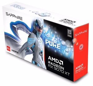 Sapphire PURE Radeon RX 9070 XT videokaart, AMD, 16 GB GDDR6