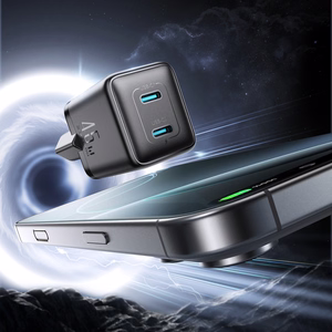 Joyroom JR-TCG17 seinaklaadija, 45 W, 2 × USB-C (EU-pistik), must