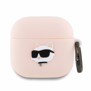 Karl Lagerfeld Silicone Choupette Head 3D Ümbris jaoks AirPods 4 - roosa