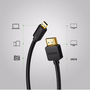 Ugreen HDMI - micro HDMI kaabel 19 pin 2.0v 4K 60Hz 30AWG 1.5m must (30102)