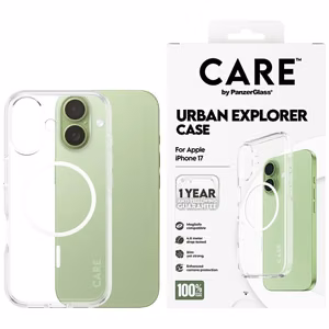 CARE by PanzerGlass Flagship Urban Explorer Ümbris w. Valge MagSafe jaoks iPhone 17 - Läbipaistev