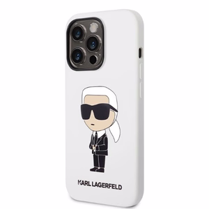 Karl Lagerfeld Silicone Ikonik ümbris jaoks iPhone 14 Pro Max - valge