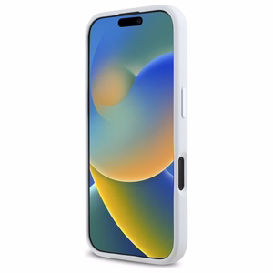 Karl Lagerfeld Silicone Initial Metal Logo MagSafe iPhone 16 Ümbris - valge