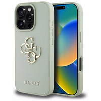Guess Grained Big 4G Logo Small Classic Logo ümbris jaoks iPhone 16 Pro Max - roheline