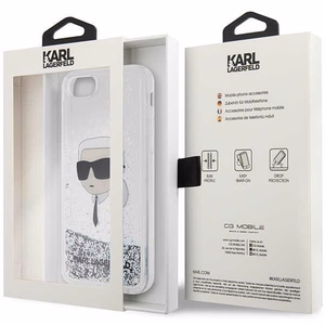 Karl Lagerfeld KLHCI8LNKHCH iPhone 7/8/SE 2020/2022 серебряный/серебряный жёсткий чехол Glitter Karl Head