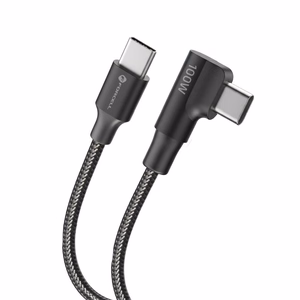 Cable USB C to USB C Forcell F-Energy QC4.0 PD 5A 100W Cafule 90° 1,2 m CC-1Deg black