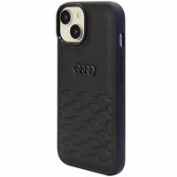 Audi GT Synthetic Leather ümbris jaoks iPhone 15 Plus - must
