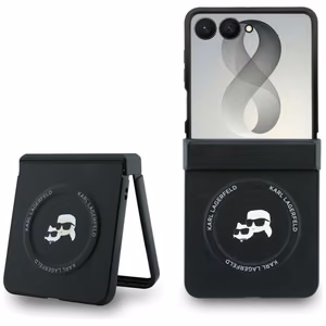 Must Karl Lagerfeld Karl & Choupette Pins MagSafe ümbris Samsung Galaxy Z Flip8 telefonile