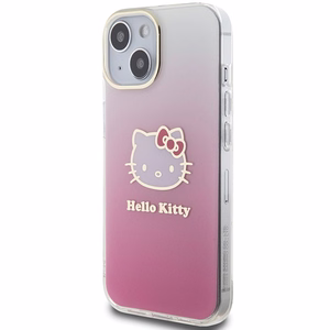 Hello Kitty IML Gradient Electrop Kitty Head ümbris jaoks iPhone 15 - roosa