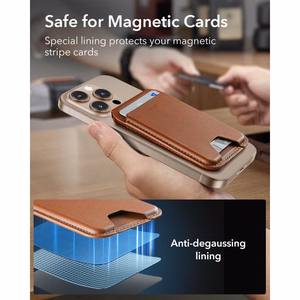 ESR Classic RFID-kaitsega MagSafe magnetiline telefoni kaarditasku koos toega – pruun