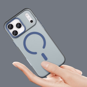 Magnetic Abrasive iPhone 17 Pro Ümbris Compatible with MagSafe - Matt Sinine