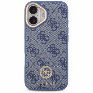 Guess 4G Strass Logo & Big Strap Metal Buttons MagSafe Ümbris jaoks iPhone 17 - Sinine